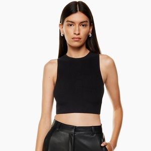 Aritzia Babaton Sculpt Knit Racer Cropped Tank.